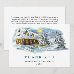 Elegant Pine Tree kerst Corporate Holiday Bedankkaart