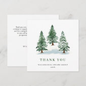 Elegant Pine Tree kerst Corporate Holiday Bedankkaart (Voorkant / Achterkant)