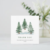 Elegant Pine Tree kerst Corporate Holiday Bedankkaart (Staand voorkant)