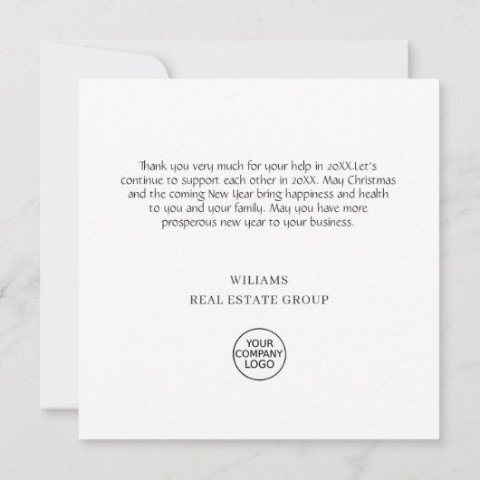 Elegant Pine Tree kerst Corporate Holiday Bedankkaart (Achterkant)