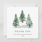 Elegant Pine Tree kerst Corporate Holiday Bedankkaart (Voorkant)