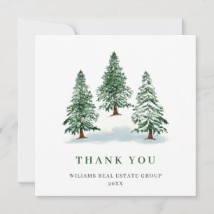 Elegant Pine Tree kerst Corporate Holiday Bedankkaart