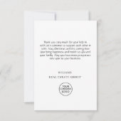 Elegant Pine Tree kerst Corporate Holiday Bedankkaart (Achterkant)