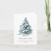 Elegant Pine Tree kerst Corporate Holiday Bedankkaart (Voorkant)