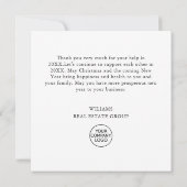 Elegant Pine Tree kerst Corporate Holiday Bedankkaart (Achterkant)