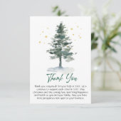 Elegant Pine Tree kerst Corporate Holiday Bedankkaart (Staand voorkant)
