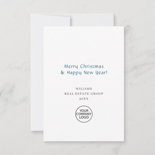 Elegant Pine Tree kerst Corporate Holiday Bedankkaart (Achterkant)