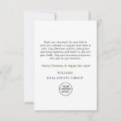 Elegant Pine Tree kerst Corporate Holiday Bedankkaart (Achterkant)