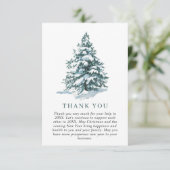 Elegant Pine Tree kerst Corporate Holiday Bedankkaart (Staand voorkant)