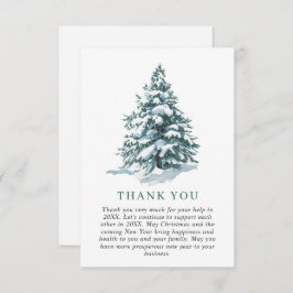 Elegant Pine Tree kerst Corporate Holiday Bedankkaart