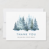 Elegant Pine Tree kerst Corporate Holiday Bedankkaart (Voorkant)