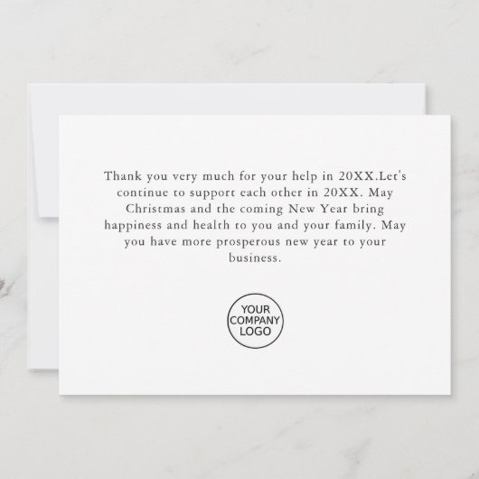 Elegant Pine Tree kerst Corporate Holiday Bedankkaart (Achterkant)