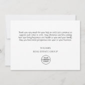 Elegant Pine Tree kerst Corporate Holiday Bedankkaart (Achterkant)