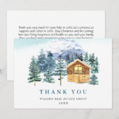 Elegant Pine Tree kerst Corporate Holiday Bedankkaart (Voorkant / Achterkant)