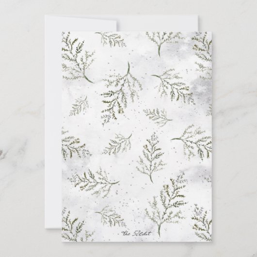 Elegant Pine Tree New Home voor de Feestdagen die  Aankondiging (Achterkant)