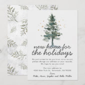 Elegant Pine Tree New Home voor de Feestdagen die  Aankondiging (Voorkant / Achterkant)