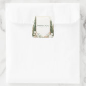 Elegant Pine Tree White Peony Rustic Woodland Vierkante Sticker (Tas)