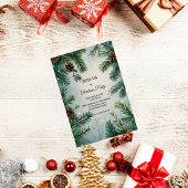 Elegant Pine Trees & Cones Christmas Kaart
