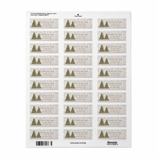 Elegant, Pine Trees, Glittery Bokeh Etiket (Full Sheet)