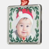 Elegant Pine Wreath Framed Photo Ornament Keepomwi (Links)