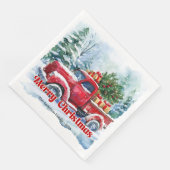 Elegant Pine Wreath Red Green Plaid Napkins Servet (Hoek)