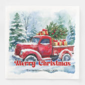 Elegant Pine Wreath Red Green Plaid Napkins Servet (Voorkant)