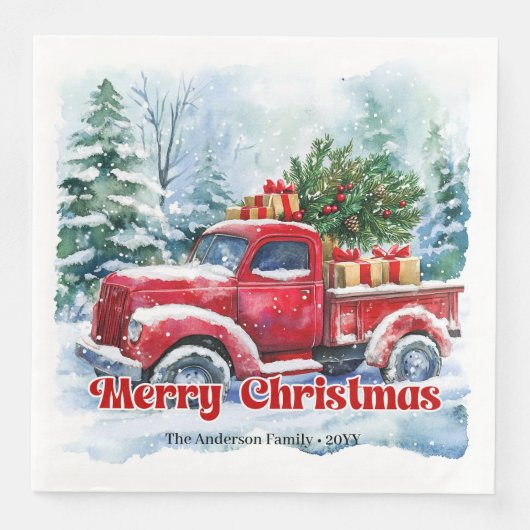 Elegant Pine Wreath Red Green Plaid Napkins Servet (Voorkant)