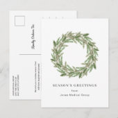 Elegant Pine WreatSimple Corporate Kerstmis Feestdagenkaart (Voorkant / Achterkant)