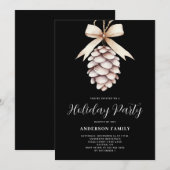 Elegant Pinecone kerstfeest Kaart (Voorkant / Achterkant)