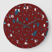 Elegant Pineerts Terrazzo Pattern Grote Klok (Voorkant)