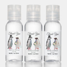 Elegant Pinguïn Koppel Bedankt Trouw Geschenk