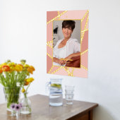 Elegant Pink Abstract Foto Memorial Funeral Folie Afdrukken (Laag (Keuken))