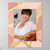 Elegant Pink Abstract Foto Memorial Funeral Folie Afdrukken (Voorkant)