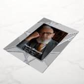 Elegant Pink Abstract Photo Memorial Funeral Folie Uitnodiging (Gedraaid)