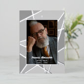 Elegant Pink Abstract Photo Memorial Funeral Folie Uitnodiging (Staand Voorkant)