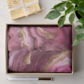 Elegant Pink Agate Marble Gold Glitter Geode Tissuepapier (Geschenk)