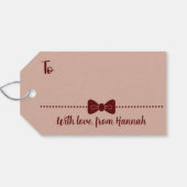 Elegant Pink and Black Christmas Village Cadeaulabel (Achterkant Horizontaal)