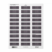 Elegant Pink and Black Striped French Bridal Etiket (Full Sheet)