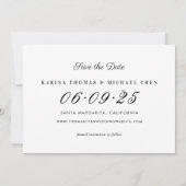 Elegant Pink and Black Wedding Photo Collage Save The Date (Achterkant)