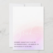 Elegant Pink and Brown Girl Graduation Party Invit Kaart (Achterkant)