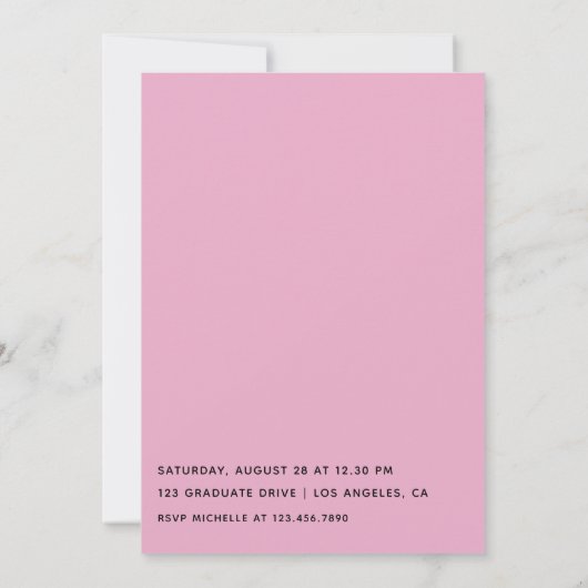 Elegant Pink and Brown Girl Graduation Party Kaart (Achterkant)