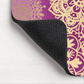 Elegant Pink and Gold Floral Mandala Pattern Muismat (Hoek)