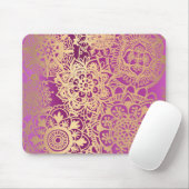 Elegant Pink and Gold Floral Mandala Pattern Muismat (Met muis)