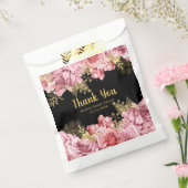Elegant Pink and Gold Flowers Birthday Party Bedankzakje (Gezegeld)