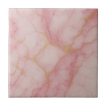 Elegant Pink and Gold Marble Pattern Ceramic Tile