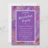 Elegant Pink And Purple Marble Invitation Kaart (Voorkant)