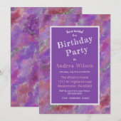 Elegant Pink And Purple Marble Invitation Kaart (Voorkant / Achterkant)