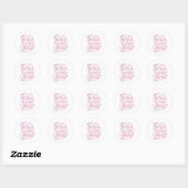 Elegant Pink and Purple Sparkle Script Ronde Sticker (Vel)