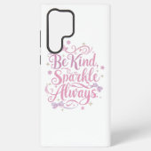 Elegant Pink and Purple Sparkle Script Samsung Galaxy Hoesje (Achterkant)