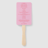 Elegant Pink and Red Classic Wedding Program Handwaaier (Achterkant)